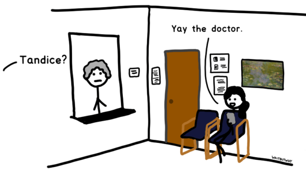 From off-panel: Tandice?
Tandice: Yay the doctor.